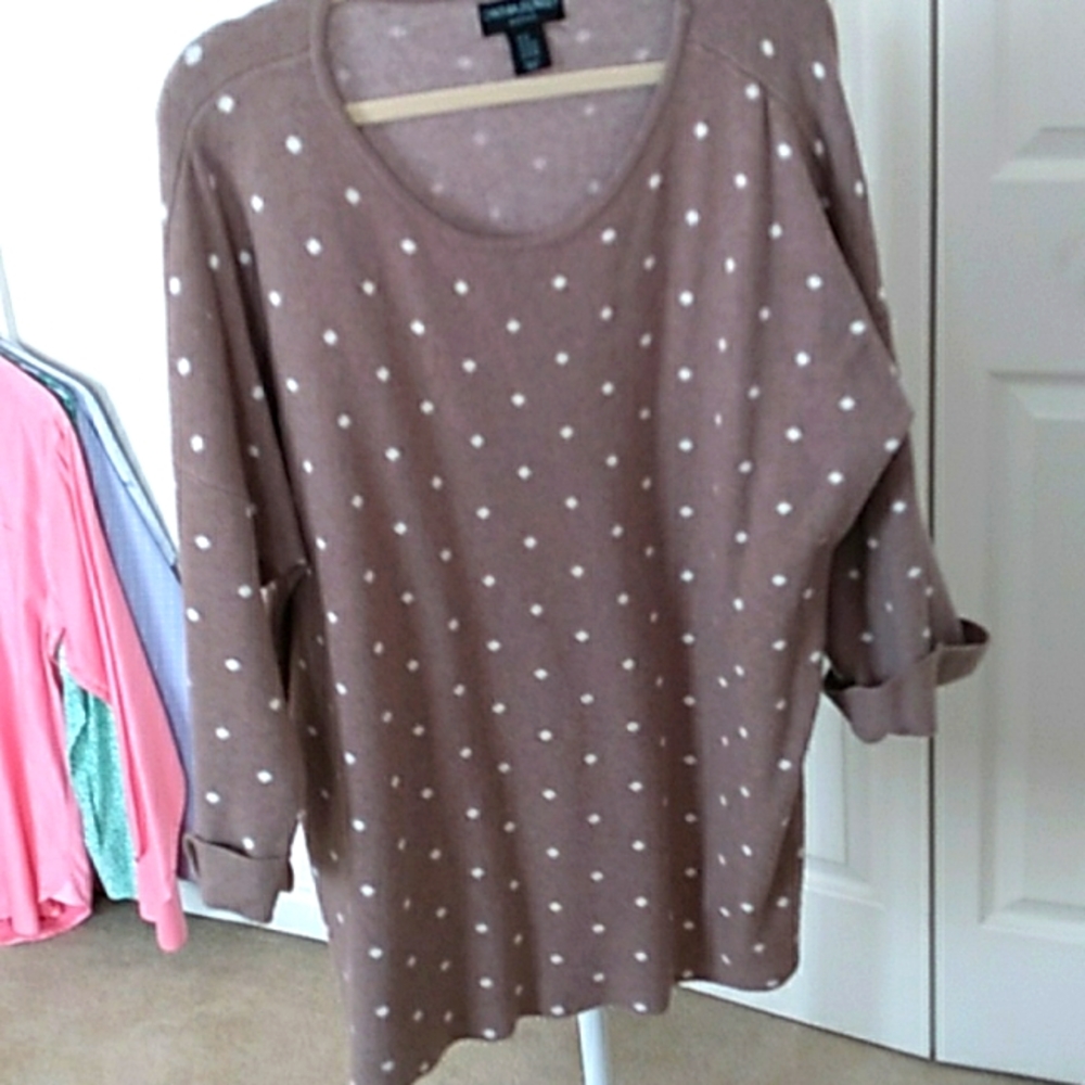 Hot dots! 3x tunic length sweater Cynthia Rowley